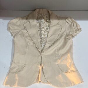 Y2k fitted cream jacket NWT studio y size small